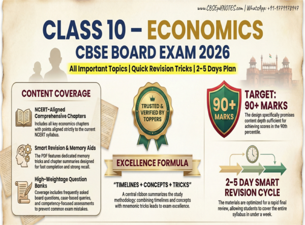CBSE Class 10 Economics PDF Notes