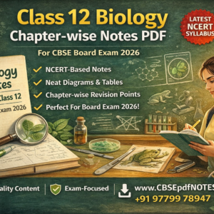 CBSE Class 12 Biology Notes PDF for Board Exam 2026
