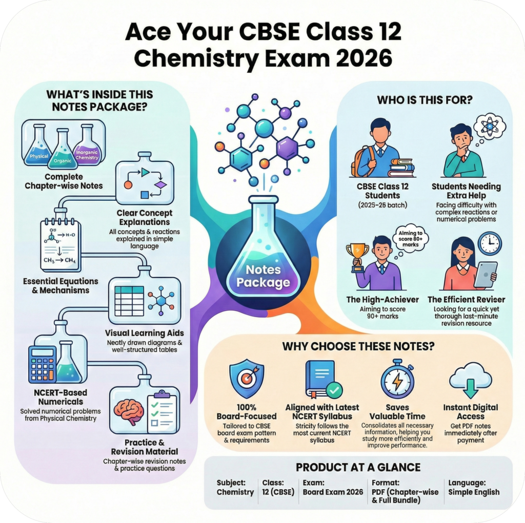 CBSE Class 12 Chemistry Notes PDF for Board Exam 2026